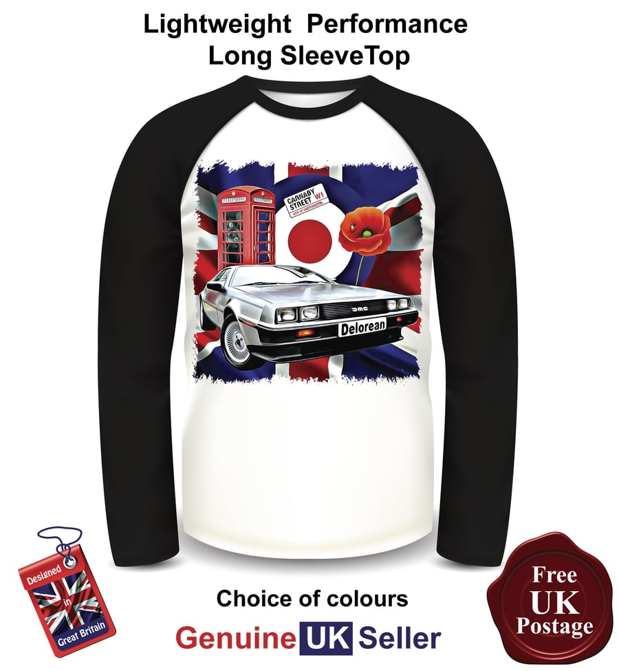 Delorean, Delorean Long Sleeve Mens T Shirt, Delorean Mens Top,