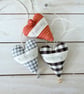 SPOOKY HALLOWEEN HEART DECORATION - orange checks, pumpkin charm - Image 6
