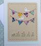 Hand-stitched mini bunting, little white doves, pretty card to keep! - Image 2
