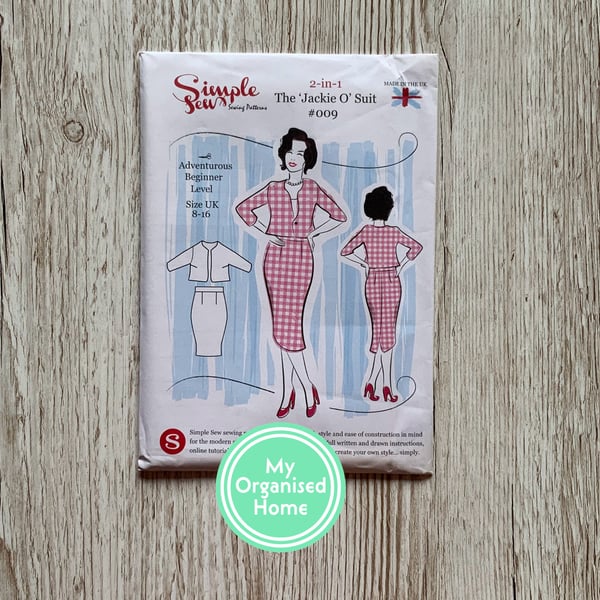 Simple Sew Jackie O Suit sewing pattern, 009, sizes 8-16 - unused pattern
