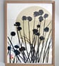 Garden painting, Chives, Original art, handmade paper, signed  - Image 5