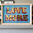 Gold leaf glass wall art sign - Love More