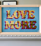 Gold leaf glass wall art sign - Love More