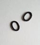 Oxidised Silver Oval Stud Earrings - Image 2