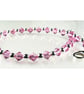 Rose pink Preciosa Czech glass beaded bracelet, lobster clasp, sterling silver