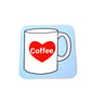 Love Coffee Cup Art Coaster