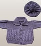 Hand Knitted Matching Set Of Vintage Style Jacket and Beret - Fits Age 3-4 years - Image 4