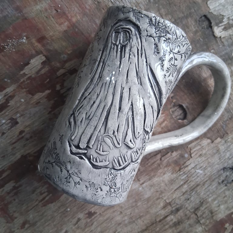 Dave the ghost coffee mug ceramic pottery tea cup, stoneware handmade