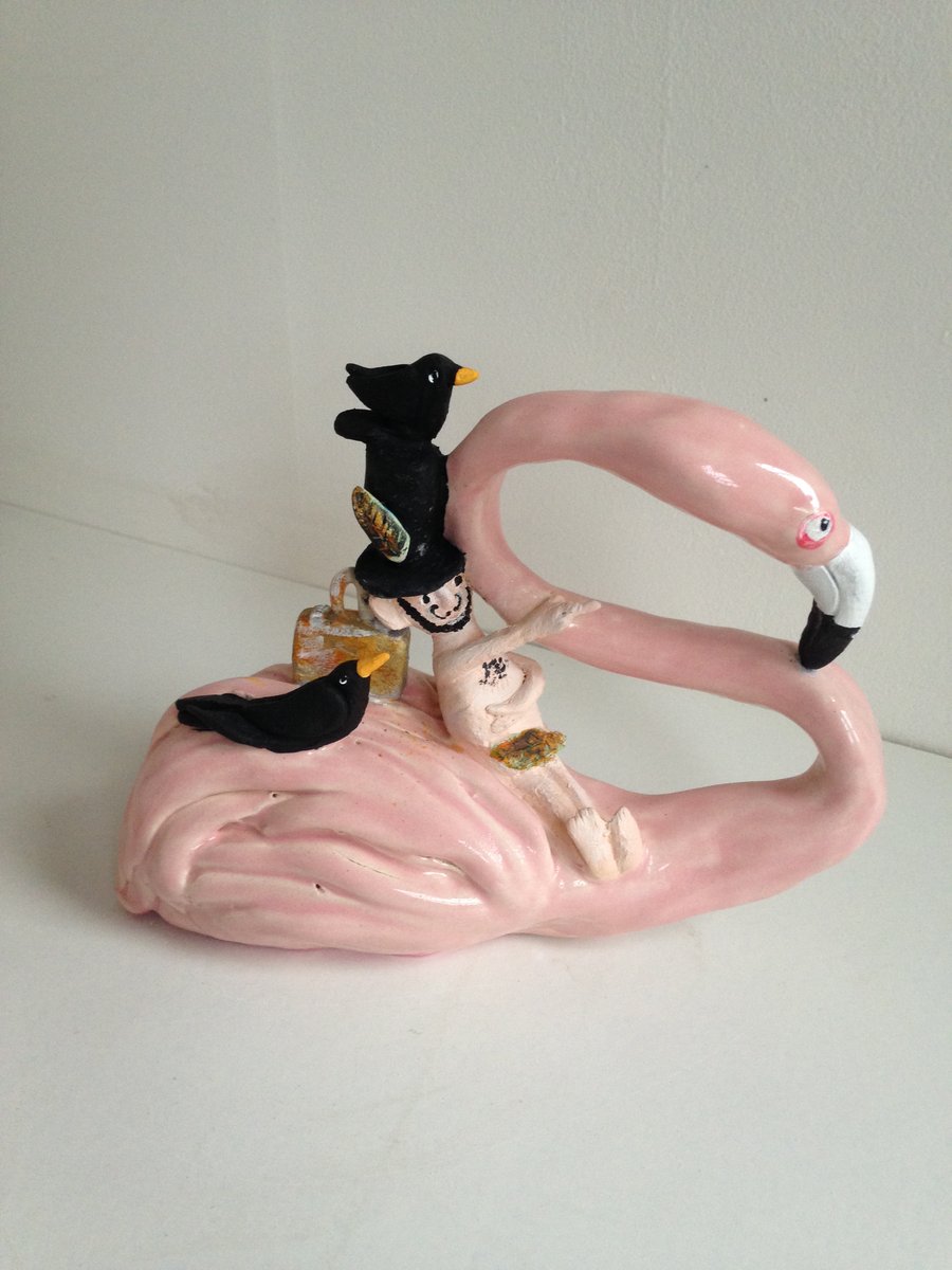 THE PINK FLAMINGO RIDE OF OSCAR THE CROW DOCTOR