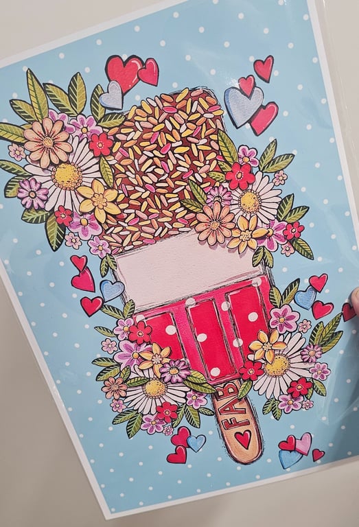 Funky fab with flowers art Print