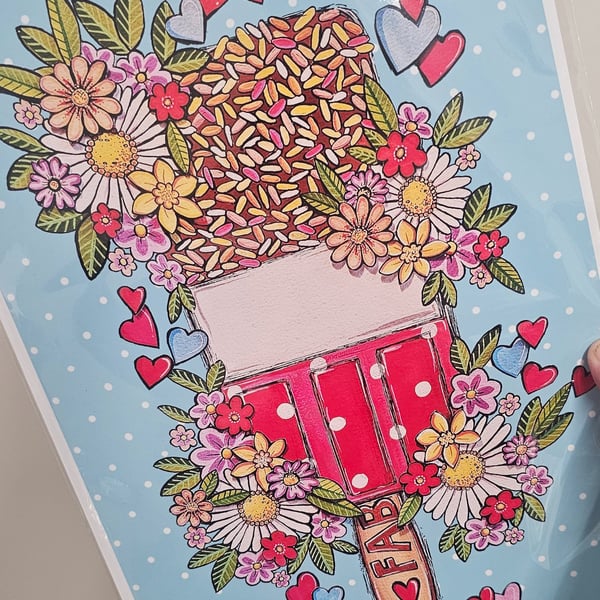 Funky fab with flowers art Print