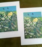 'Listening to the Skylarks' - linoprint - Image 3