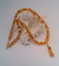 Sparkly Topaz and Amber Coloured Glass Bead Necklace and Earrings Set - Image 2