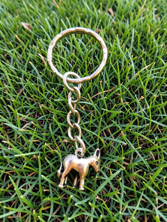 Donkey Keyring Silver Plated Charm 