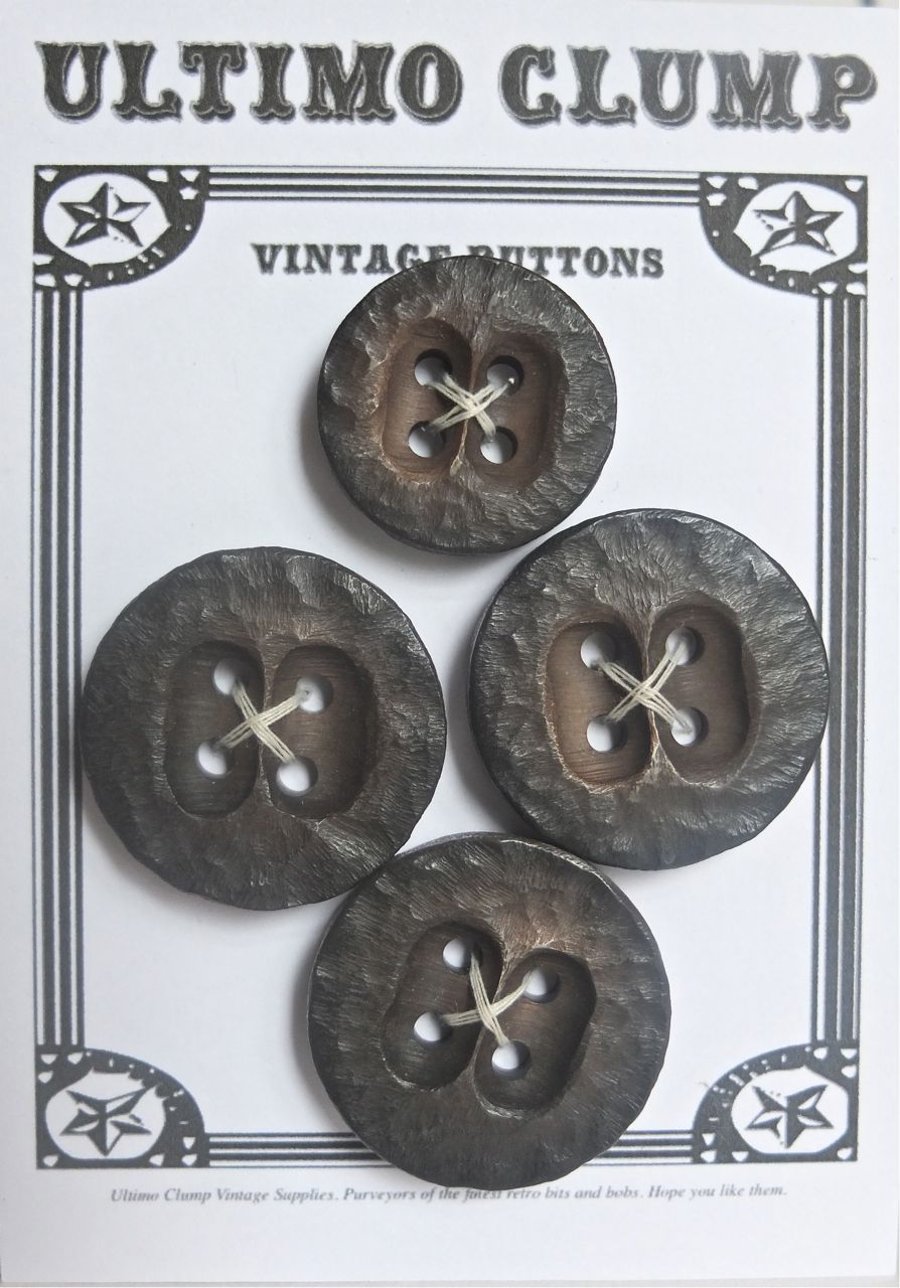 4 Vintage "Flintstone' Style Buttons