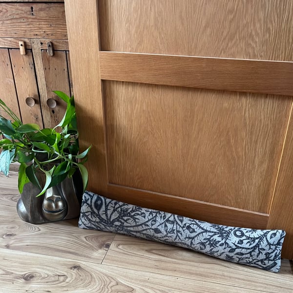 Handmade Grey Draft Excluder Removable Washable Cover Sand & Hollow Fibre
