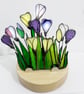 Crocus  Stained Glass Suncatcher Tea Light Holder  - Image 1