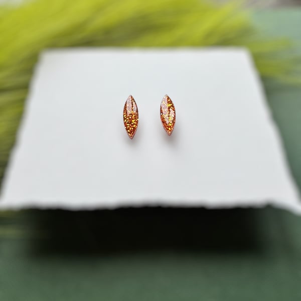 Orange Acrylic Cat Eye Stud Earrings