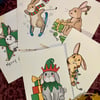 Willow Grove designs 2021 Bunny Christmas cards 5 pack