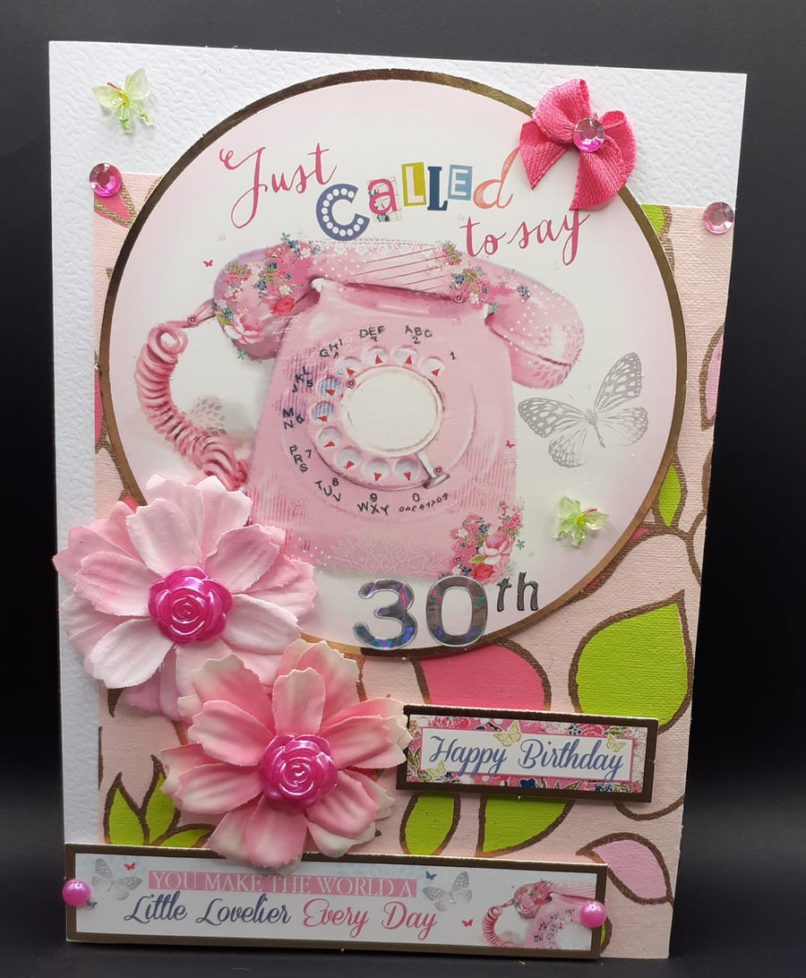 Old Fashioned Telephone 30 Birthday Card 