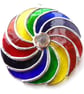 Rainbow Swirls Stained Glass Suncatcher Circular - Image 1