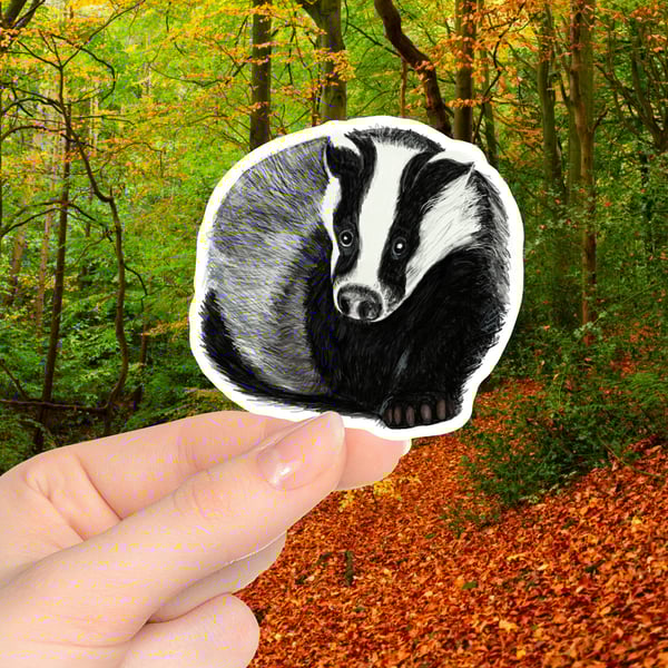 Badger Sticker Woodland Creatures Sticker