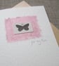 Pink Butterfly Mother's Day Card, blank inside - Image 1
