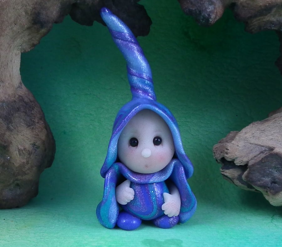 Tiny HighHat Gnome 'Timothy' Magic! OOAK Sculpt by artist Ann Galvin 