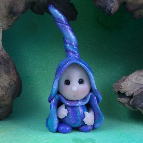 Tiny HighHat Gnome 'Timothy' Magic! OOAK Sculpt by artist Ann Galvin 