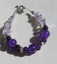 Purple Amethyst & Ametrine Gemstone Crystal Beaded Bracelet  - Image 7