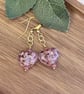 Handmade Pink Lampwork Heart Earrings - Image 6