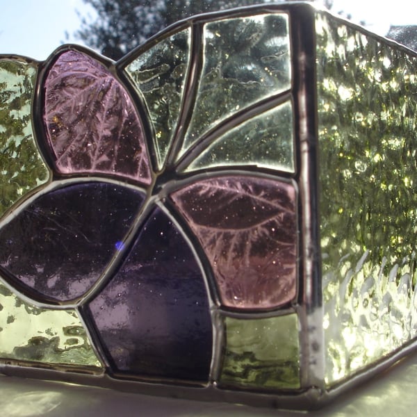 STAINED GLASS BUTTERFLY CANDLE HOLDER