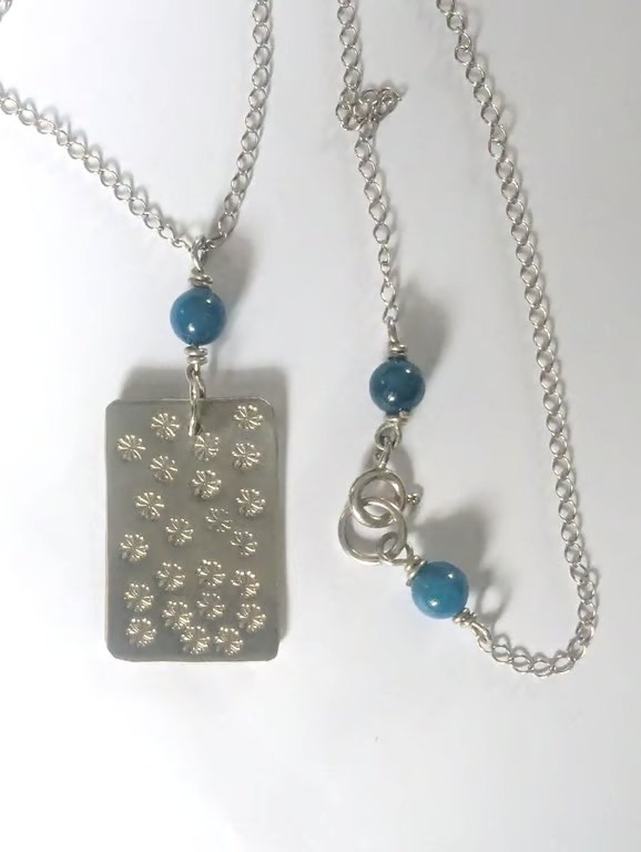 Dandelion Necklace, Sterling Silver, Hand Stamped