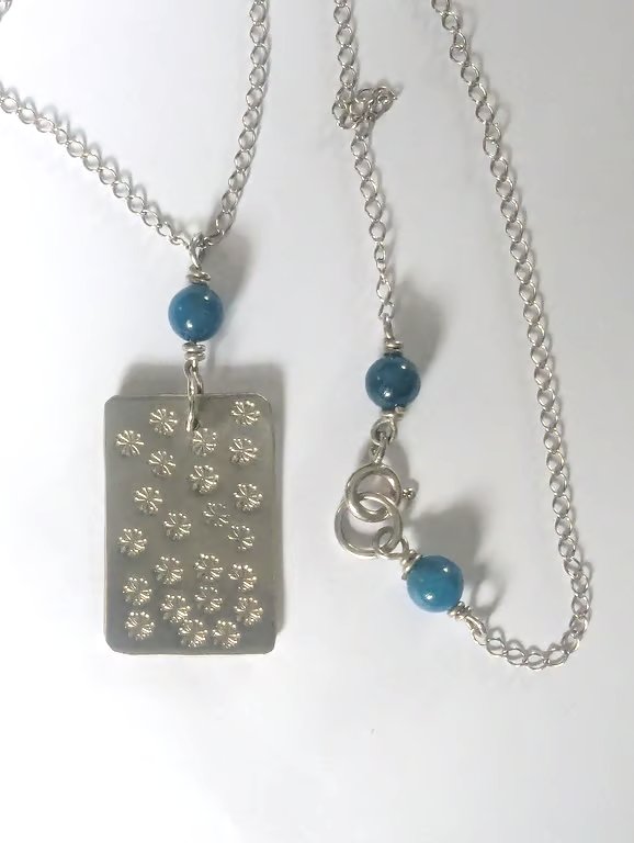Dandelion Necklace, Sterling Silver, Hand Stamped