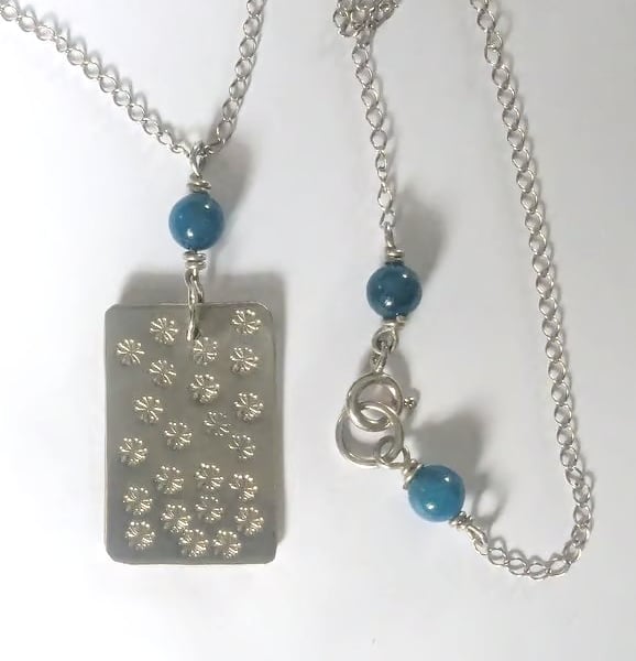 Dandelion Necklace, Sterling Silver, Hand Stamped