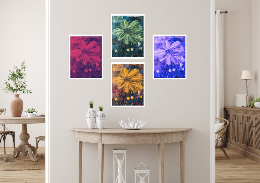 Set of 4 Mono Prints, Limited Edition from Original Art