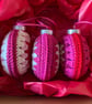 Crochet Christmas Baubles Set of 3 - Shades of Pink - Tree Decorations - Image 2