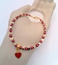 Bracelet with an Enamelled Heart Charm, Gift for Her, Bracelet, Heart Bracelet - Image 10