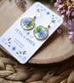 Forget Me Not One of a kind Real Pressed Floral Hypoallergenic Drop Earrings