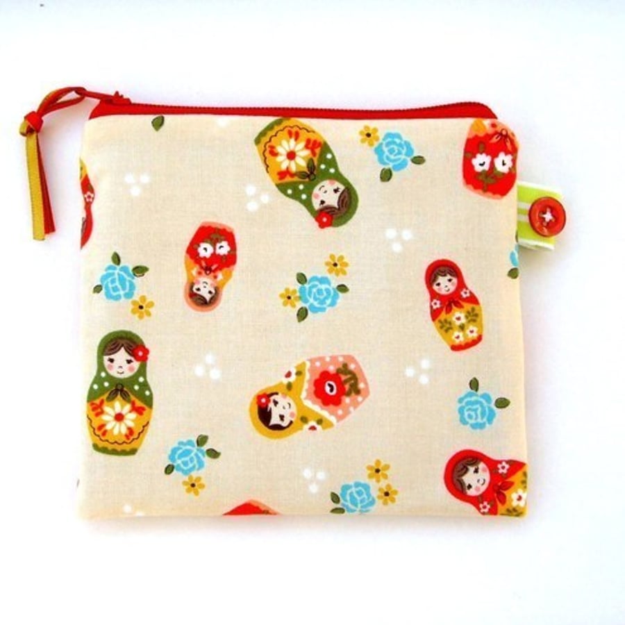 Little Russian Doll Credit Card/ Coin Purse