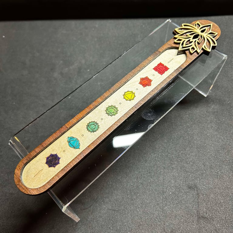 Chakra Incense Burner, handmade with Chakra Gemstones 