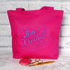 SALE: Embroidered craft bag for crochet, small tote bag