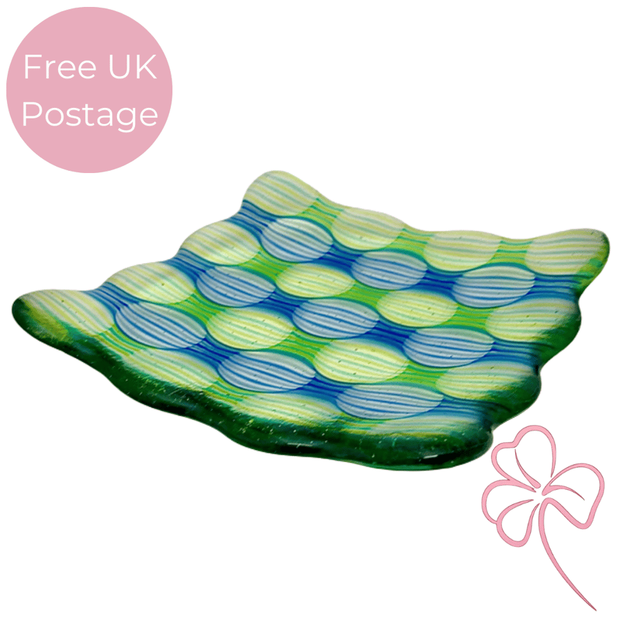 Fused Glass Bubble Plate