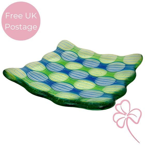 Fused Glass Bubble Plate