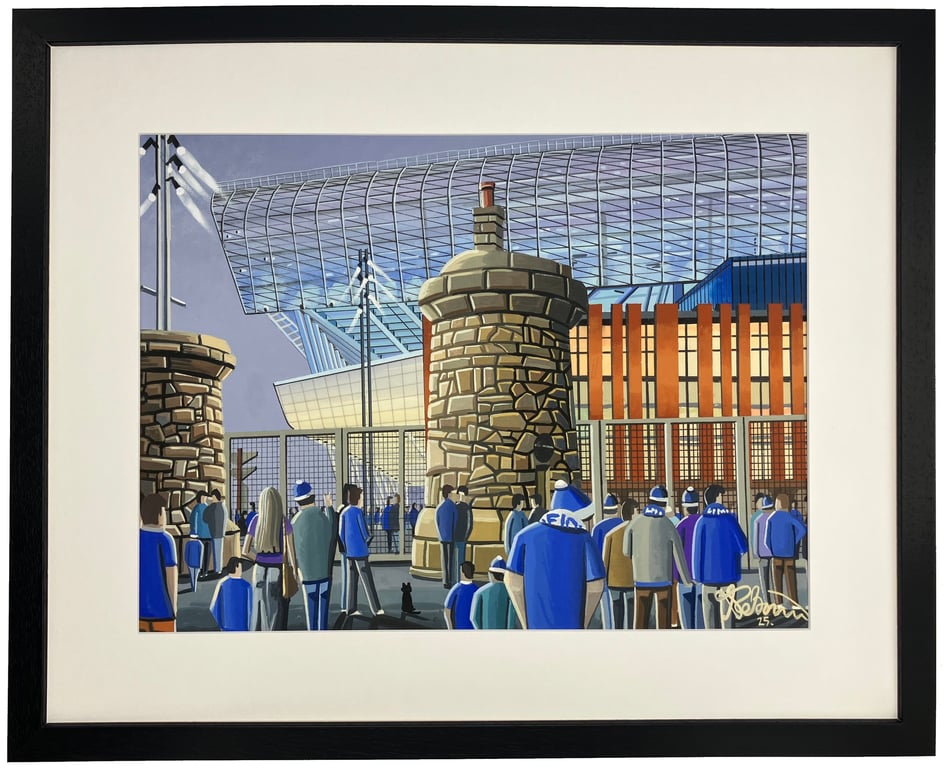 Everton. H Dickinson Framed Football Stadium Art Print 20" x 16" Frame Size