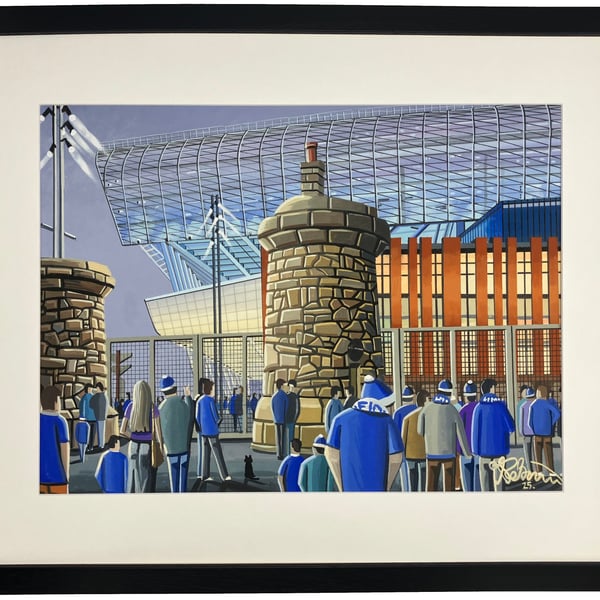 Everton. H Dickinson Framed Football Stadium Art Print 20" x 16" Frame Size
