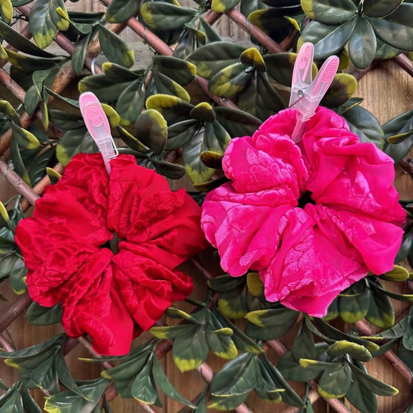 Devore Velvet Scrunchies, Oversized Queen Scrunchies, Valentine Gifts for her