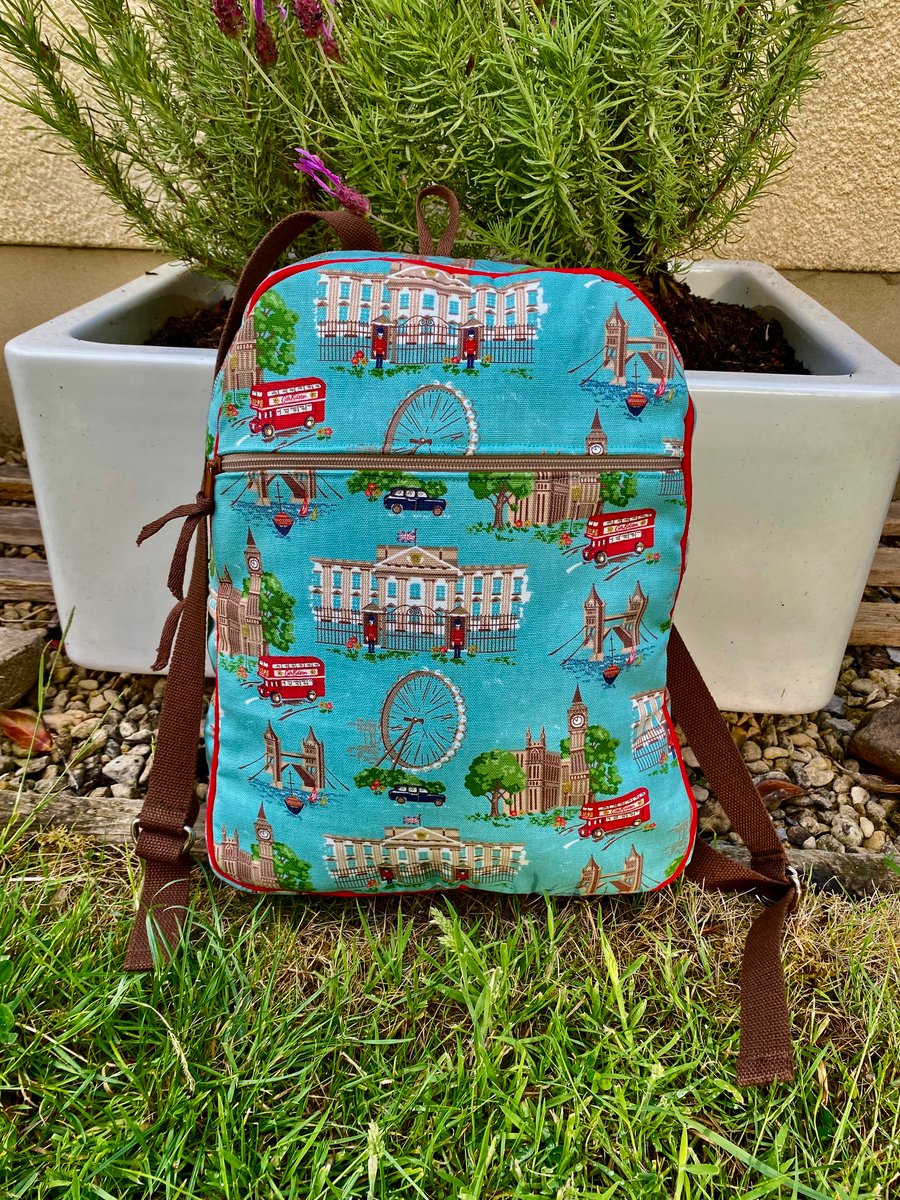 Handmade Canvas Backpack in Cath Kidston fabric