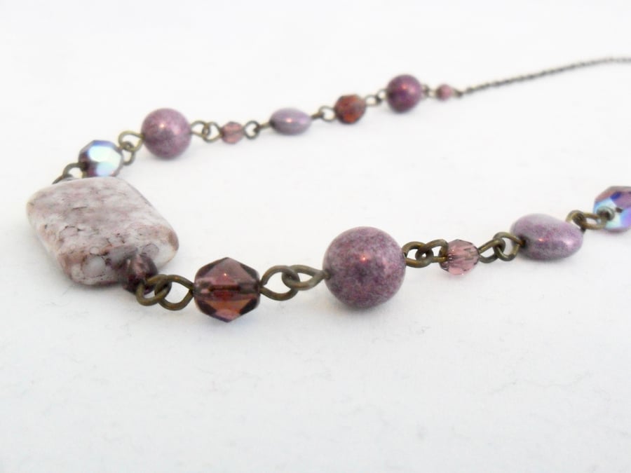  Purple beaded necklace