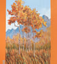 Autumn landscape with blue sky original drawing, small wall art - Image 3